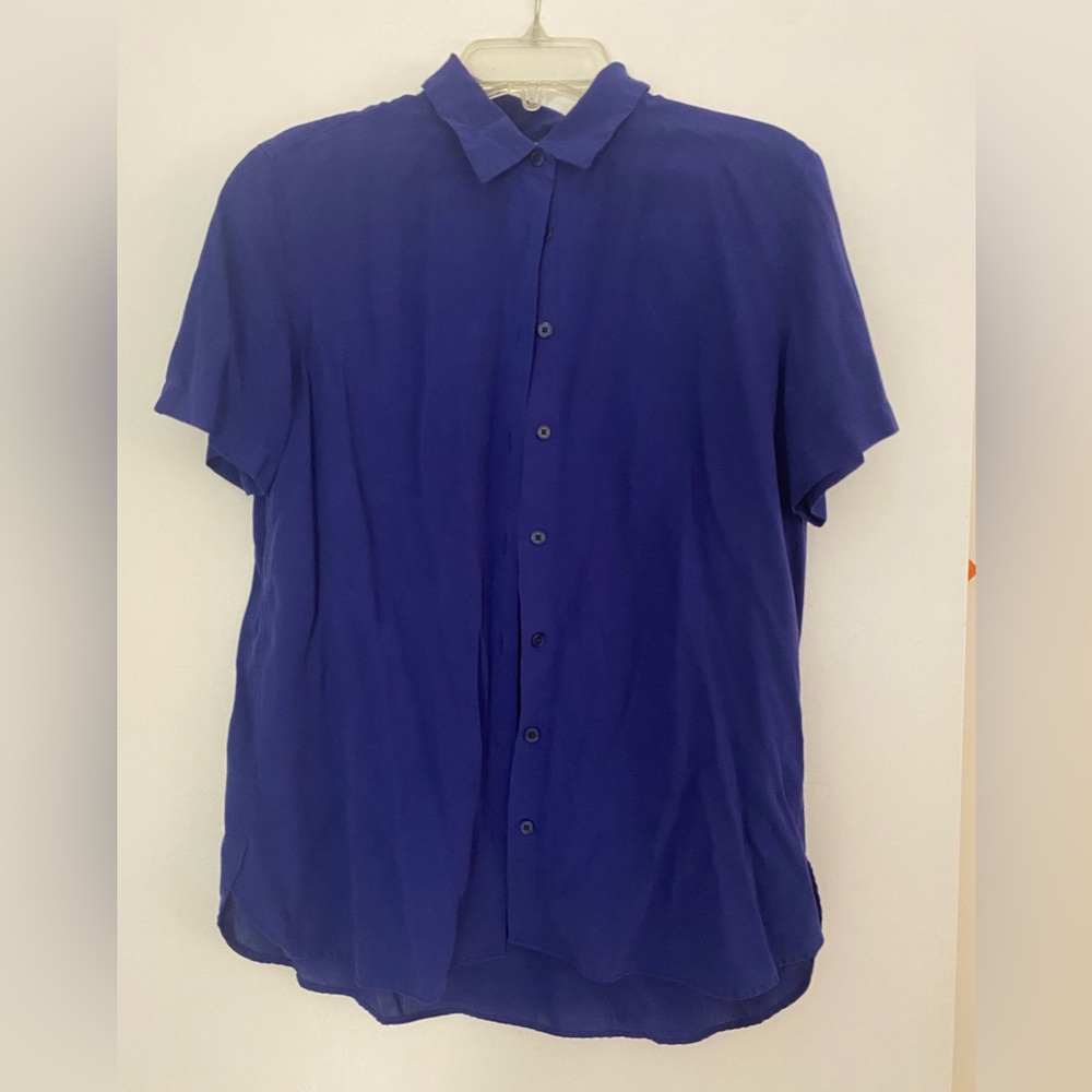 Uniqlo Women’s Deep Blue Casual Button Down Blouse